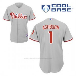 Camiseta Beisbol Hombre Philadelphia Phillies Richie Ashburn 1 Gris Cool Base