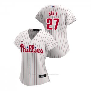 Camiseta Beisbol Mujer Philadelphia Phillies Aaron Nola 2020 Replica Primera Blanco