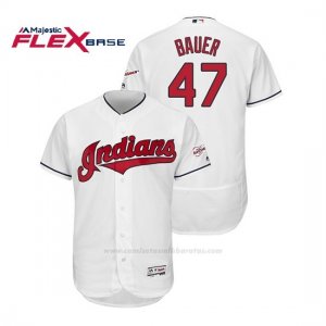 Camiseta Beisbol Hombre Cleveland Indians Trevor Bauer 2019 All Star Game Patch Flex Base Blanco