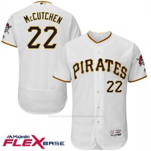 Camiseta Beisbol Hombre Pittsburgh Pirates Andrew Mccutchen Autentico Coleccion Blanco Flex Base