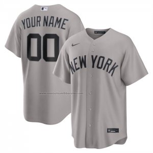 Camiseta Beisbol Hombre New York Yankees Segunda Replica Personalizada Gris