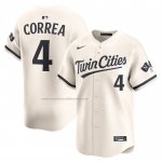 Camiseta Beisbol Hombre Minnesota Twins Carlos Correa Alterno Limited Crema