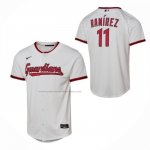 Camiseta Beisbol Nino Cleveland Guardians Jose Ramirez Primera Replica Blanco Camiseta Beisbol Nino Cleveland Guardians Jose Ramirez Primera Replica Blanco