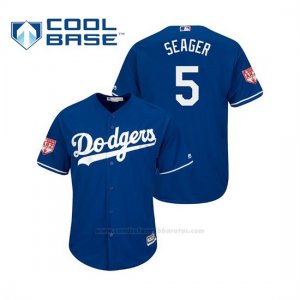 Camiseta Beisbol Hombre Los Angeles Dodgers Corey Seager Cool Base Entrenamiento de Primavera 2019 Azul