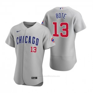 Camiseta Beisbol Hombre Chicago Cubs David Bote Autentico 2020 Road Gris