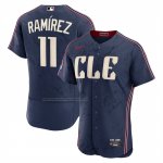 Camiseta Beisbol Hombre Cleveland Guardians Jose Ramirez City Connect Autentico Parche Patrocinador Azul Camiseta Beisbol Hombre Cleveland Guardians Jose Ramirez City Connect Autentico Parche Patrocinador Azul