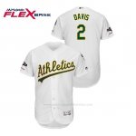 Camiseta Beisbol Hombre Oakland Athletics Khris Davis 2019 Postseason Flex Base Blanco