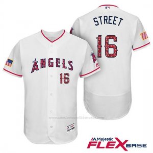 Camiseta Beisbol Hombre Los Angeles Angels 2017 Estrellas y Rayas Huston Street Blanco Flex Base