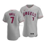Camiseta Beisbol Hombre Los Angeles Angels Jo Adell Autentico Road Gris
