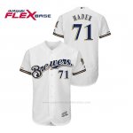 Camiseta Beisbol Hombre Milwaukee Brewers Josh Hader 150th Aniversario Patch Autentico Flex Base Blanco