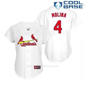 Camiseta Beisbol Hombre St. Louis Cardinals Yadier Molina 4 Blanco Cool Base