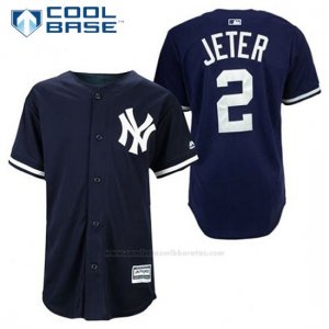 Camiseta Beisbol Hombre New York Yankees Derek Jeter 2 Azul Azul Cool Base