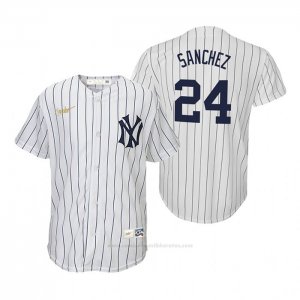 Camiseta Beisbol Nino New York Yankees Gary Sanchez Cooperstown Collection Primera Blanco