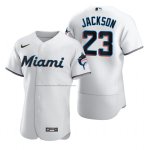 Camiseta Beisbol Hombre Miami Marlins Alex Jackson Autentico Primera Blanco