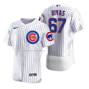 Camiseta Beisbol Hombre Chicago Cubs Alfonso Rivas Autentico Primera Blanco