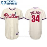 Camiseta Beisbol Hombre Philadelphia Phillies Roy Halladay Crema Cool Base Jugador