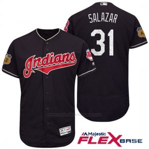 Camiseta Beisbol Hombre Cleveland Indians Danny Salazar Azul 2017 Entrenamiento de Primavera Flex Base Jugador