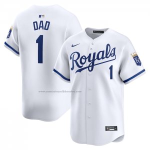 Camiseta Beisbol Hombre Kansas City Royals #1 Dad Primera Limited Blanco