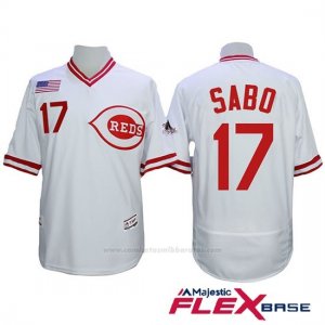 Camiseta Beisbol Hombre Cincinnati Reds 17 Chris Sabo Autentico Coleccion Flex Base Blanco