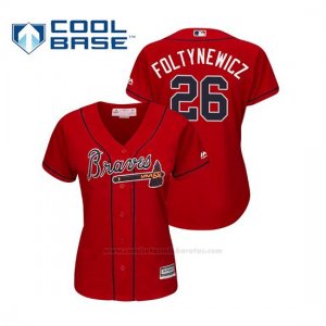 Camiseta Beisbol Mujer Atlanta Braves Mike Foltynewicz Cool Base Majestic Alternato 2019 Rojo