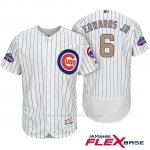 Camiseta Beisbol Hombre Chicago Cubs 6 Carl Edwards Jr. Blanco Oro Program Flex Base