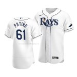 Camiseta Beisbol Hombre Tampa Bay Rays Luis Patino Autentico Primera Blanco