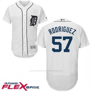 Camiseta Beisbol Hombre Detroit Tigers 57 Francisco Rodriguez Blanco Flex Base