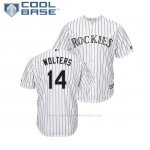 Camiseta Beisbol Hombre Rockies Tony Wolters Cool Base 1ª Blanco