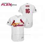 Camiseta Beisbol Hombre St. Louis Cardinals Kolten Wong 2019 Postseason Flex Base Blanco