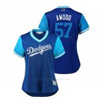 Camiseta Beisbol Mujer Los Angeles Dodgers Alex Wood 2018 Llws Players Weekend Awood Royal