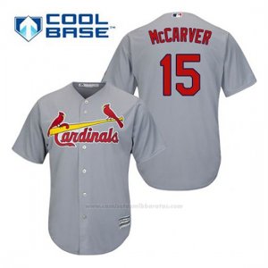 Camiseta Beisbol Hombre St. Louis Cardinals Tim Mccarver 15 Gris Cool Base