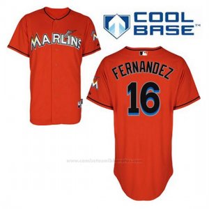 Camiseta Beisbol Hombre Miami Marlins Jose Fernandez 16 Naranja Alterno Cool Base