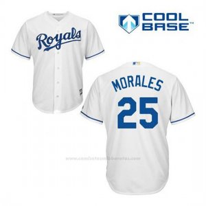 Camiseta Beisbol Hombre Kansas City Royals Kendrys Morales 25 Blanco 1ª Cool Base