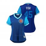 Camiseta Beisbol Mujer Chicago Cubs Anthony Bass 2018 Llws Players Weekend Fish Royal