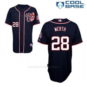 Camiseta Beisbol Hombre Washington Nationals Jayson Werth 28 Azul Azul Alterno Cool Base