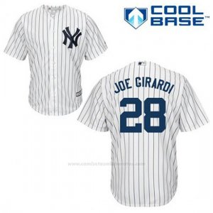 Camiseta Beisbol Hombre New York Yankees Joe Girardi 28 Blanco 1ª Cool Base