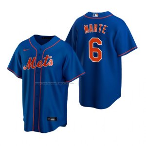 Camiseta Beisbol Hombre New York Mets Starling Marte Replica Azul