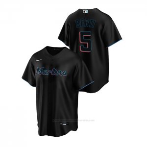 Camiseta Beisbol Hombre Miami Marlins Jon Berti Replica Alterno Negro