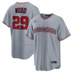 Camiseta Beisbol Hombre Washington Nationals James Wood Carretera Replica Gris