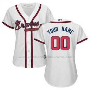 Camiseta Mujer Atlanta Braves Personalizada Blanco