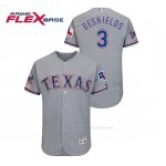 Camiseta Beisbol Hombre Texas Rangers Delino Deshields 150th Aniversario Patch Autentico Flex Base Gris