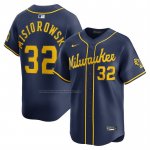 Camiseta Beisbol Hombre Milwaukee Brewers Jacob Misiorowski Alterno Limited Azul Camiseta Beisbol Hombre Milwaukee Brewers Jacob Misiorowski Alterno Limited Azul