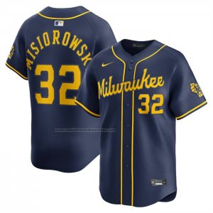 Camiseta Beisbol Hombre Milwaukee Brewers Jacob Misiorowski Alterno Limited Azul