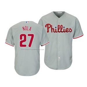 Camiseta Beisbol Hombre Philadelphia Phillies Aaron Nola Cool Base Segunda Gris