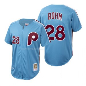 Camiseta Beisbol Hombre Philadelphia Phillies Alec Bohm Autentico Cooperstown Collection Azul