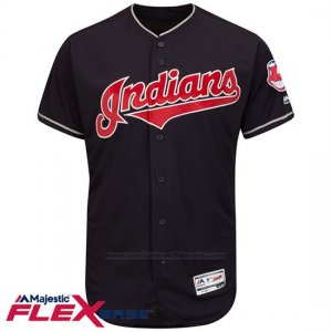 Camiseta Beisbol Hombre Cleveland Indians Blank Azul Flex Base Autentico Coleccion