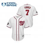 Camiseta Beisbol Hombre Washington Nationals Trea Turner 2019 World Series Bound Cool Base Blanco