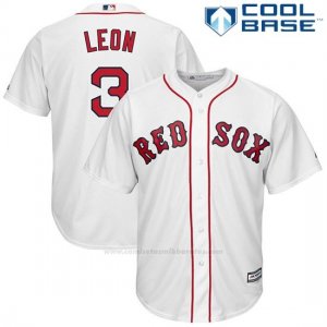 Camiseta Beisbol Hombre Boston Red Sox 3 Sandy Leon Blanco Cool Base