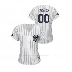 Camiseta Beisbol Mujer New York Yankees Personalizada 2019 Postseason Cool Base Blanco