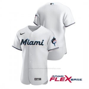 Camiseta Beisbol Hombre Miami Marlins Autentico Nike Blanco